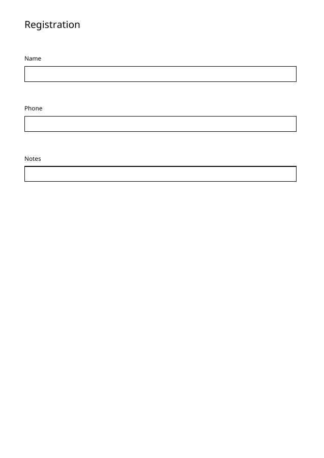 Three supplied labels create three text fields, beginning with the internal name field_1.