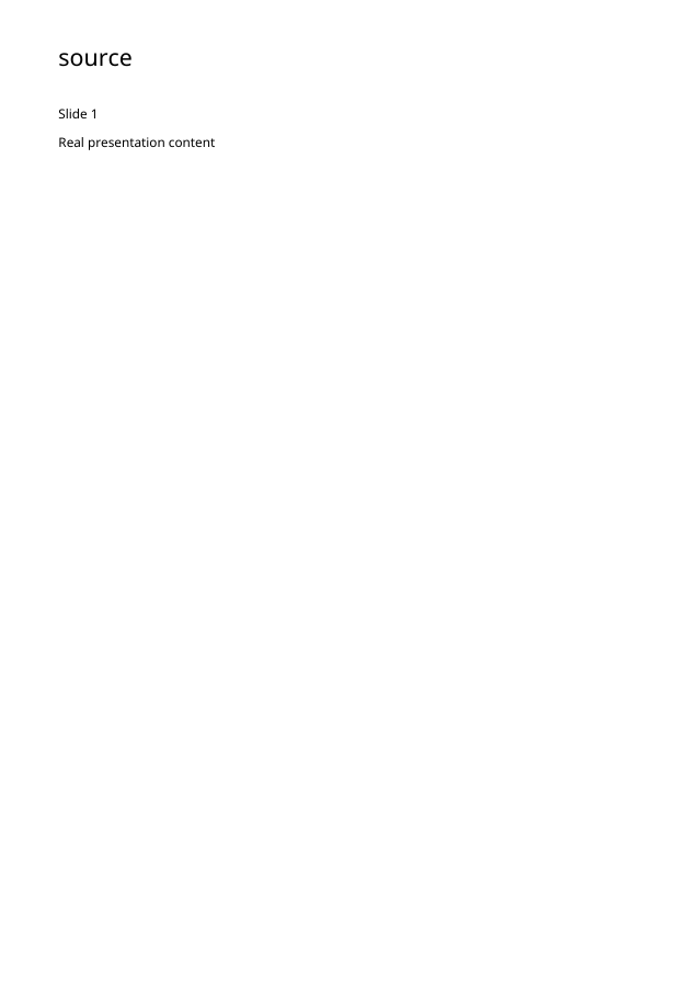 The sample PDF includes the PPTX phrase Real presentation content.